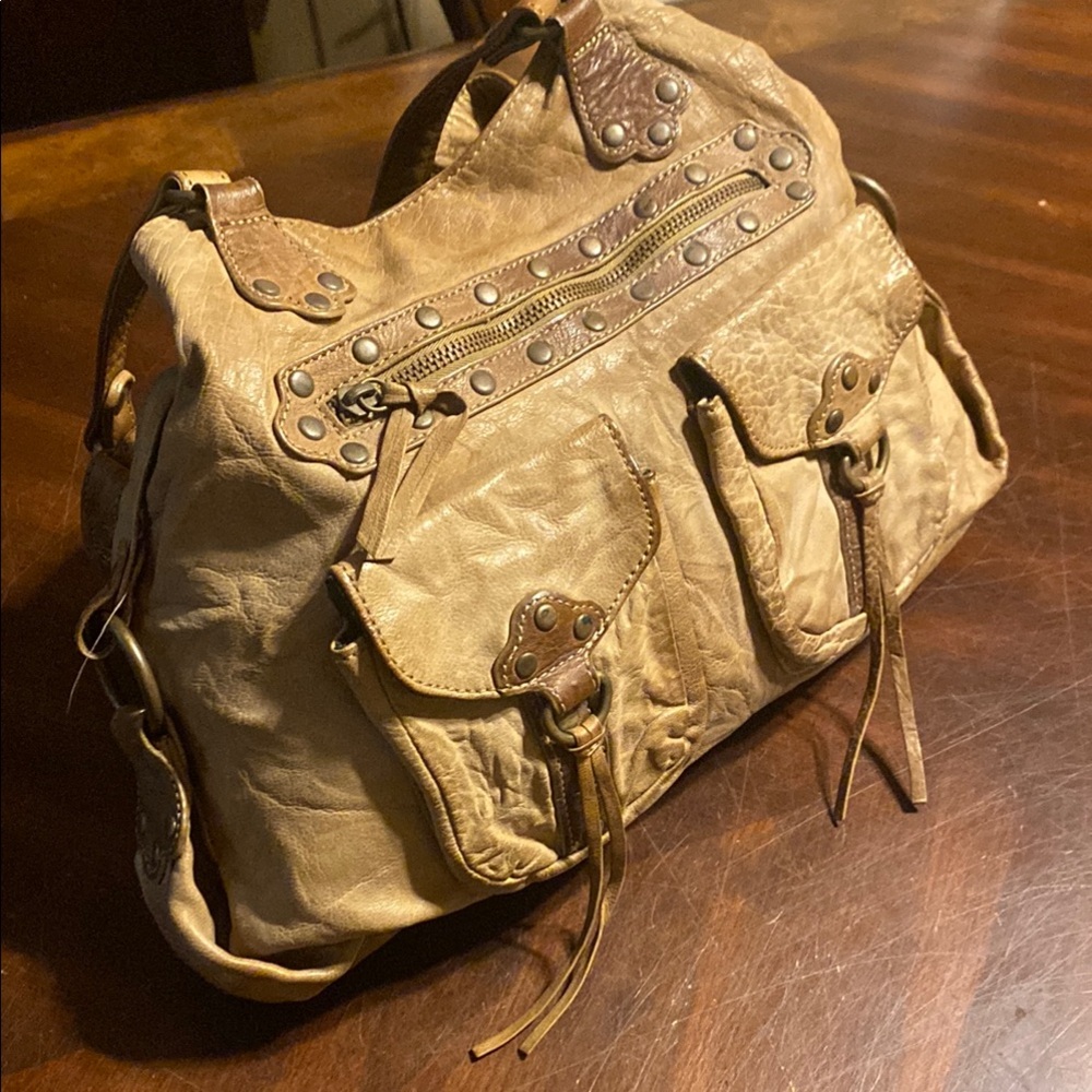 Steve Madden Light Brown Studded Shoulder Bag